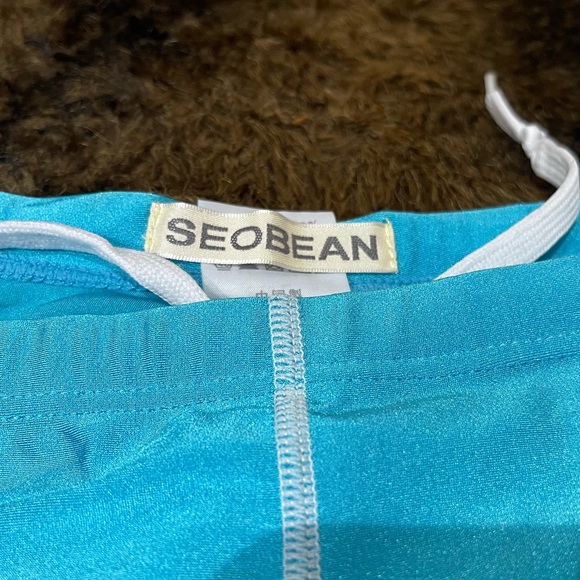 New Seobean bikini swim trunks Teal White & Gold - Picture 6 of 8